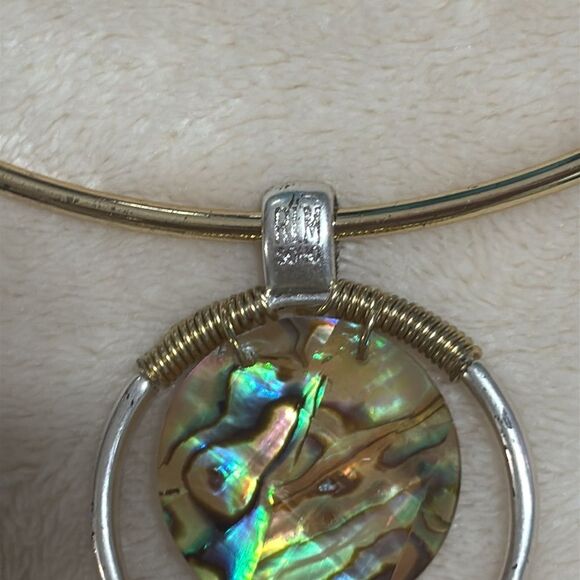 Robert Lee Morris Two tone Wire Wrapped Abalone collar necklace - Picture 5 of 5
